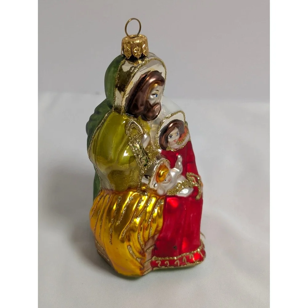 Silverado Holy Family Nativity Glass Christmas Ornament Joseph Mary Baby Jesus